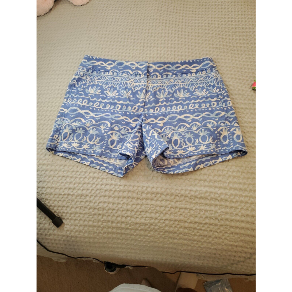 Southern Tide Shorts Women 4 Blue Floral Print Chino Flat Front Cotton 4…